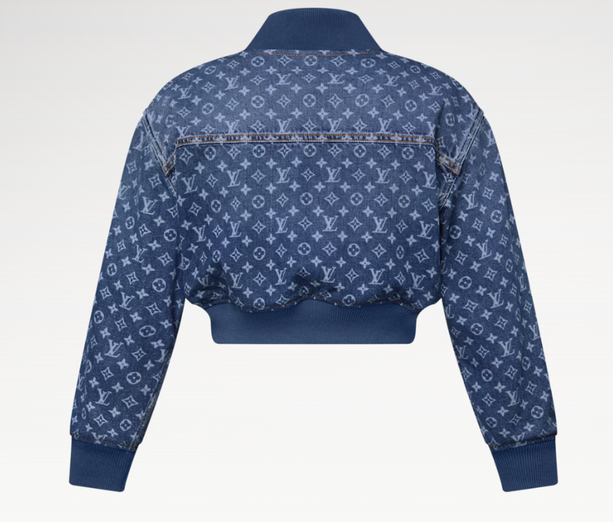 Monogram denim short pilot jacket